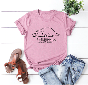 Overthinking And Also Hungry Cat T-Shirt (60% OFF TODAY!)
